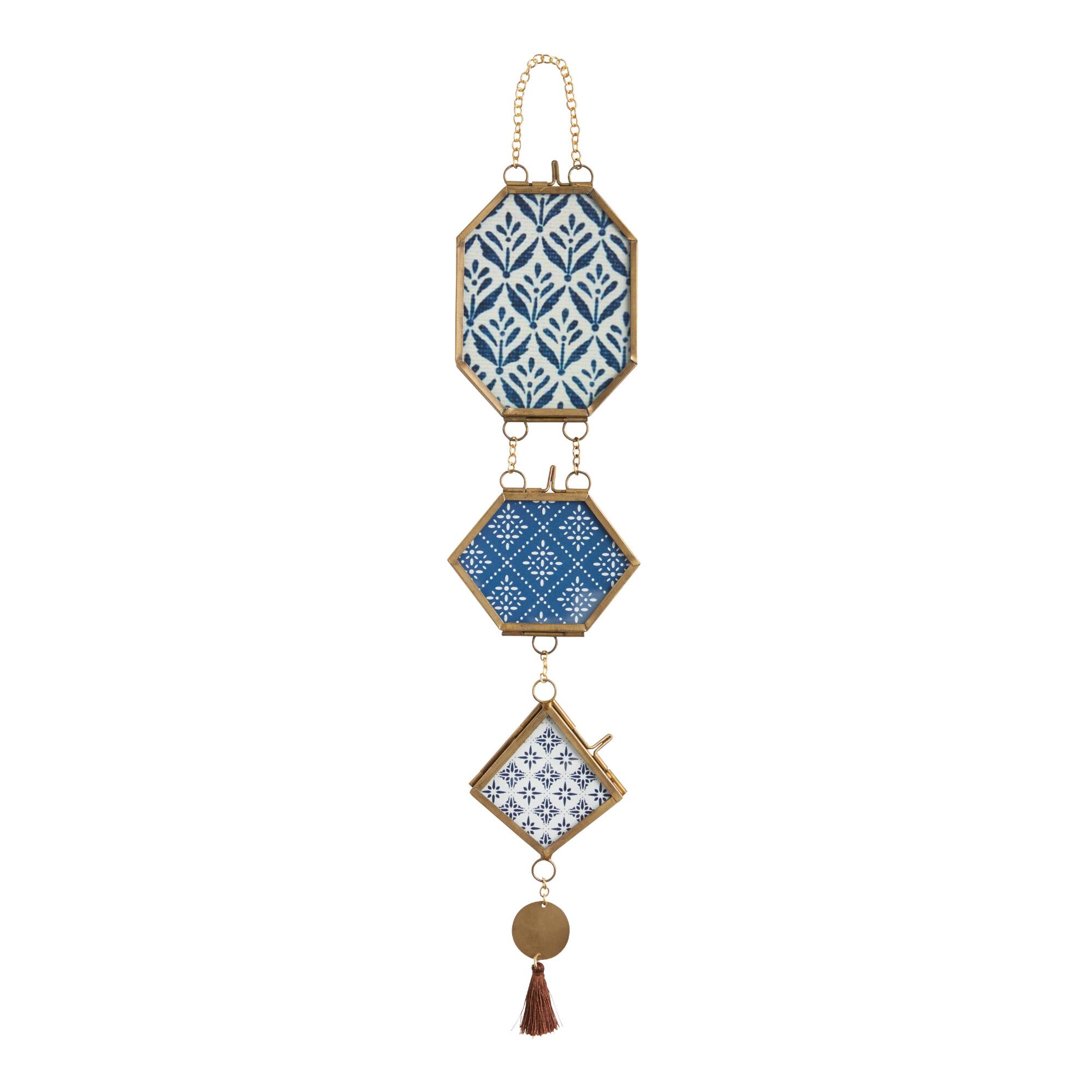 Gold Metal Geo 3 Frame Hanging Decor: Multi/Gold by World Market