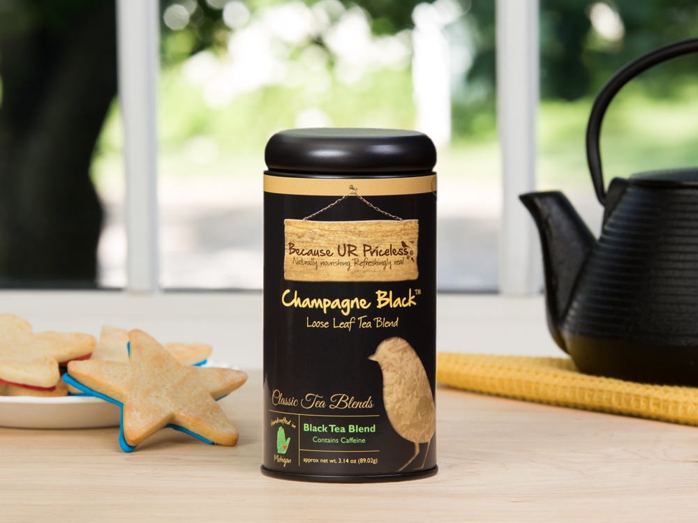 Champagne Black Loose Tea Blend, Great Hot Or Iced, Organic Ingredients, Make Your Next Party Extra Special