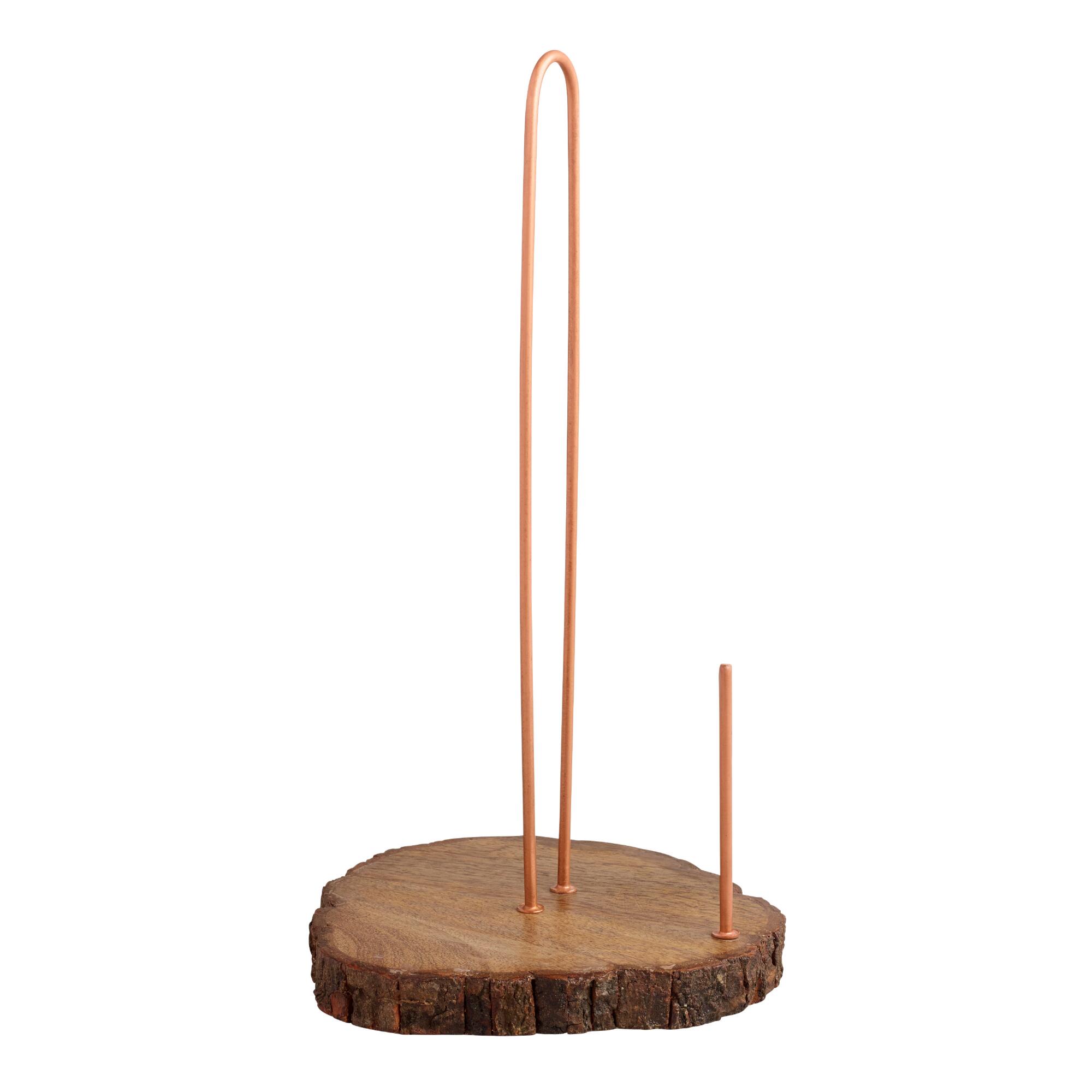 Copper And Wood Slice Paper Towel Holder by World Market