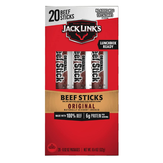 Jack Link's Beef Sticks, Original, 0.92 Ounce (Pack of 20)