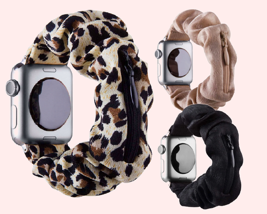 Women Watch Band Scrunchie 38mm, 40mm, 41mm Series 7 Band, Scrunchy Leopard 44mm, Elastic Womens