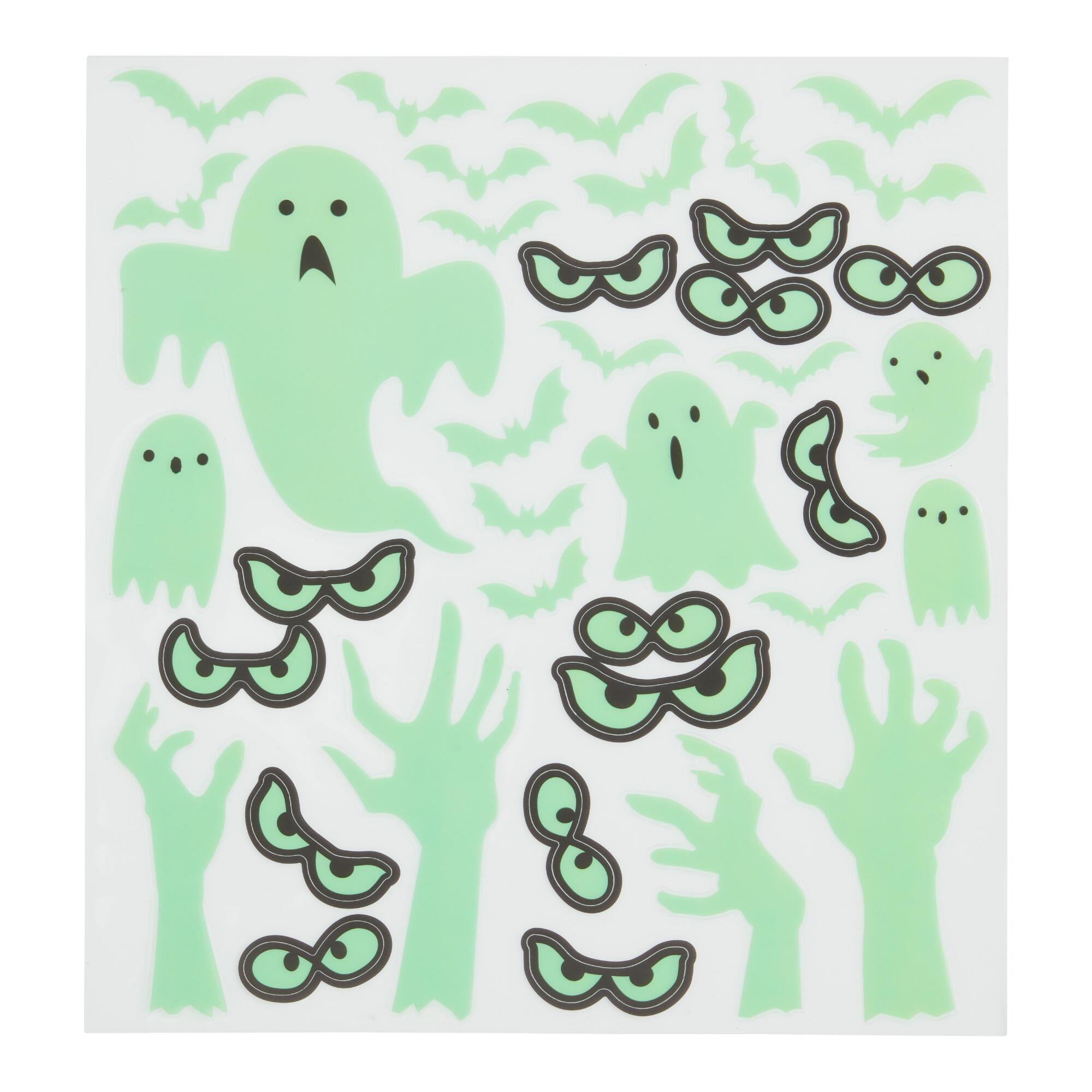 Glow in the Dark Halloween Wall Decals 38 Piece: Multi - Faux Leather by World Market