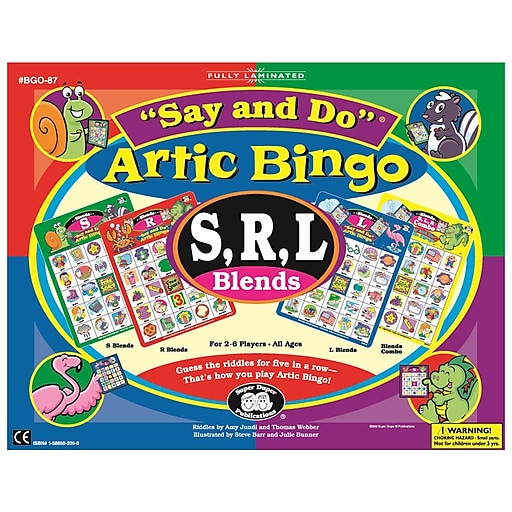 Super Duper Say and Do S, R, L Blends Bingo Sound Game