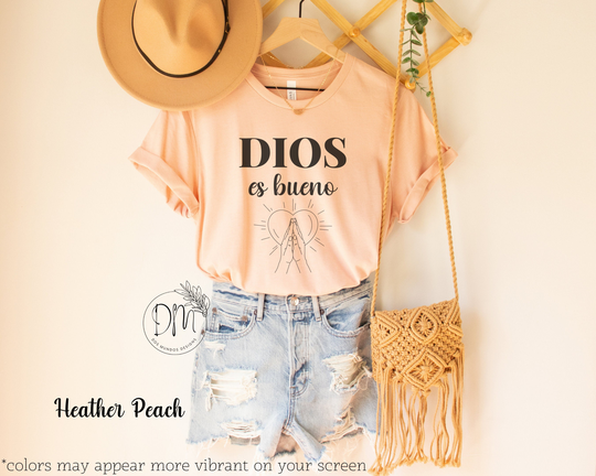 Dios Es Bueno Shirt, Camisa Cristiana, Mujer Ropa Spanish Christian Regalo Para Mamá, Cristiano