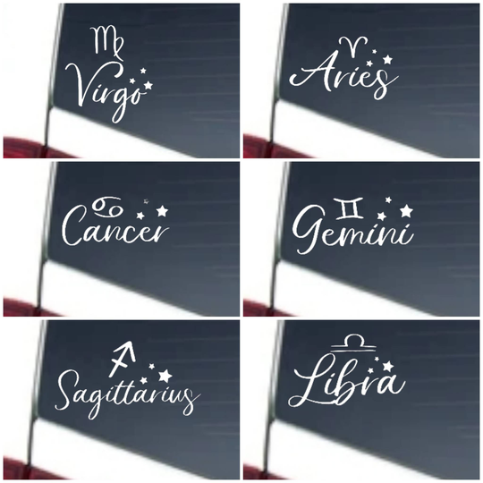 Zodiac Sign, Window Decal, Astrology Car Sticker, Star Constellation, Birth Sign