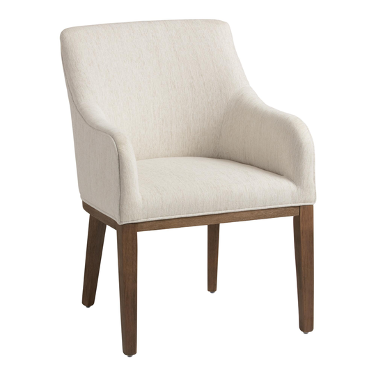 Arden Upholstered Dining Armchair: Blue/Brown - Wood by World Market