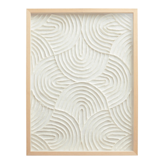 White Rice Paper Arches Shadow Box Wall Art - Natural Fiber - Medium by World Market