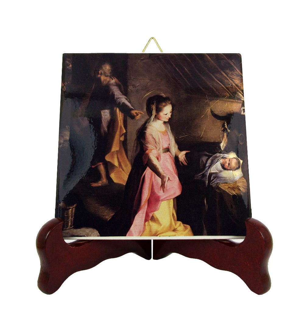 Religious Art - The Nativity Of Jesus Icon On Tile Christian Religious Gifts Catholic Gift Ideas Christmas