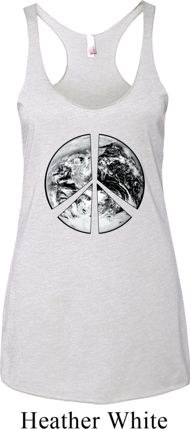 Ladies Peace Earth Tri Blend Racerback Tank Top Earth-Nl6733