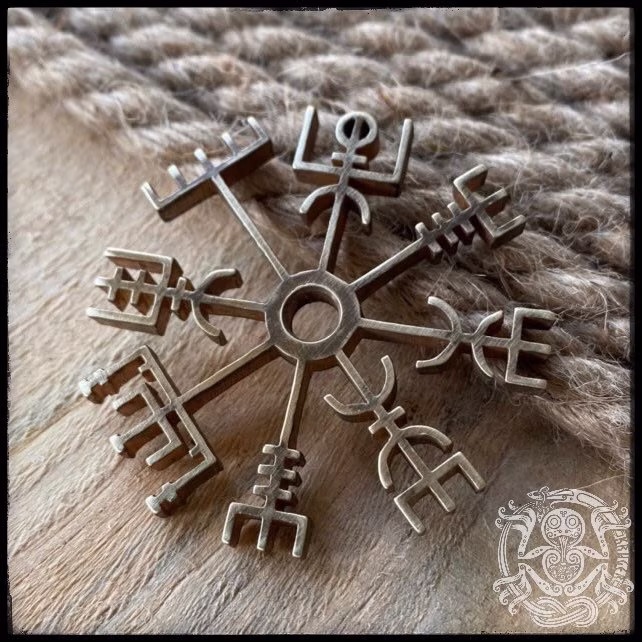 Vegvisir Pocket Amulet in 4mm Cut Brass