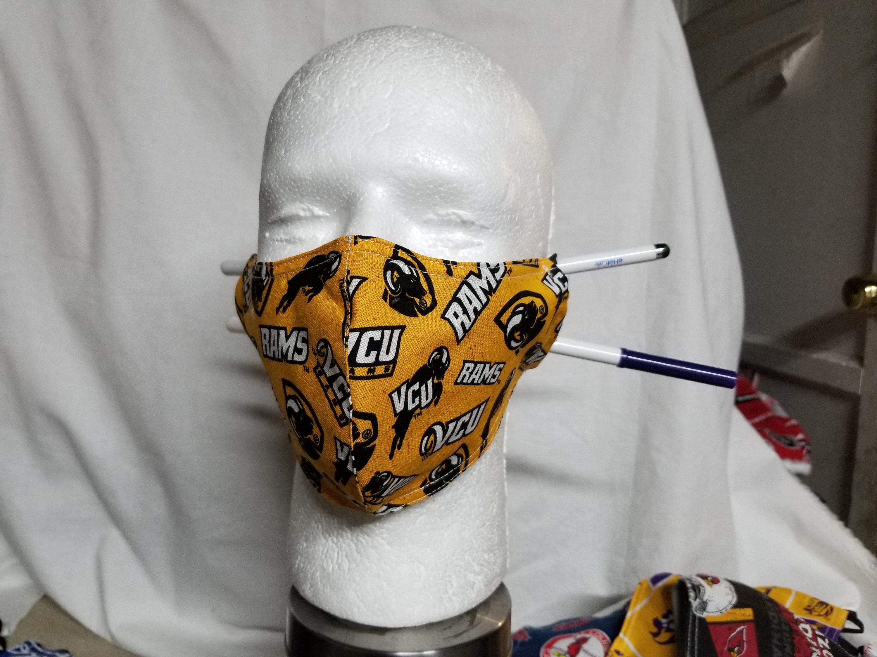 Vcu Rams Face Mask Breathable Virginia Commonwealth University Nose Wire Filter Pocket Adjustable Usa Small M Large Xl Child Adult
