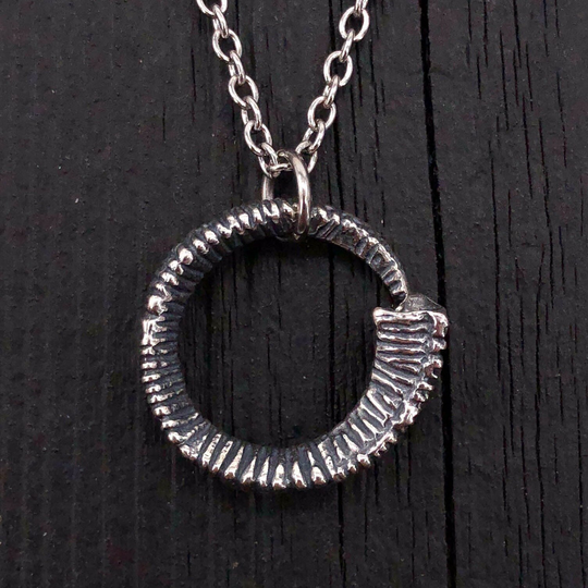 Sterling Silver Ram Horn Necklace Jewelry, For Hunters, Nature Statment Moon Raven Designs