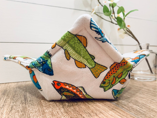 Fish Bowl Cozy, Fish Gift, Fisherman, Fisherman Father's Day Gift For Him, Camping Outdoor Ice Cream Bowl, Soup