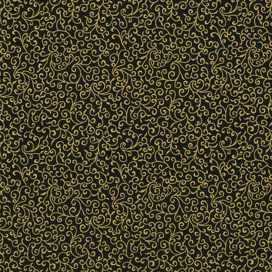 Holiday Blender Black & Gold Metallic Swirls Fabric/Hoffman Classics & Blenders Collection Yardage Fat Quarters