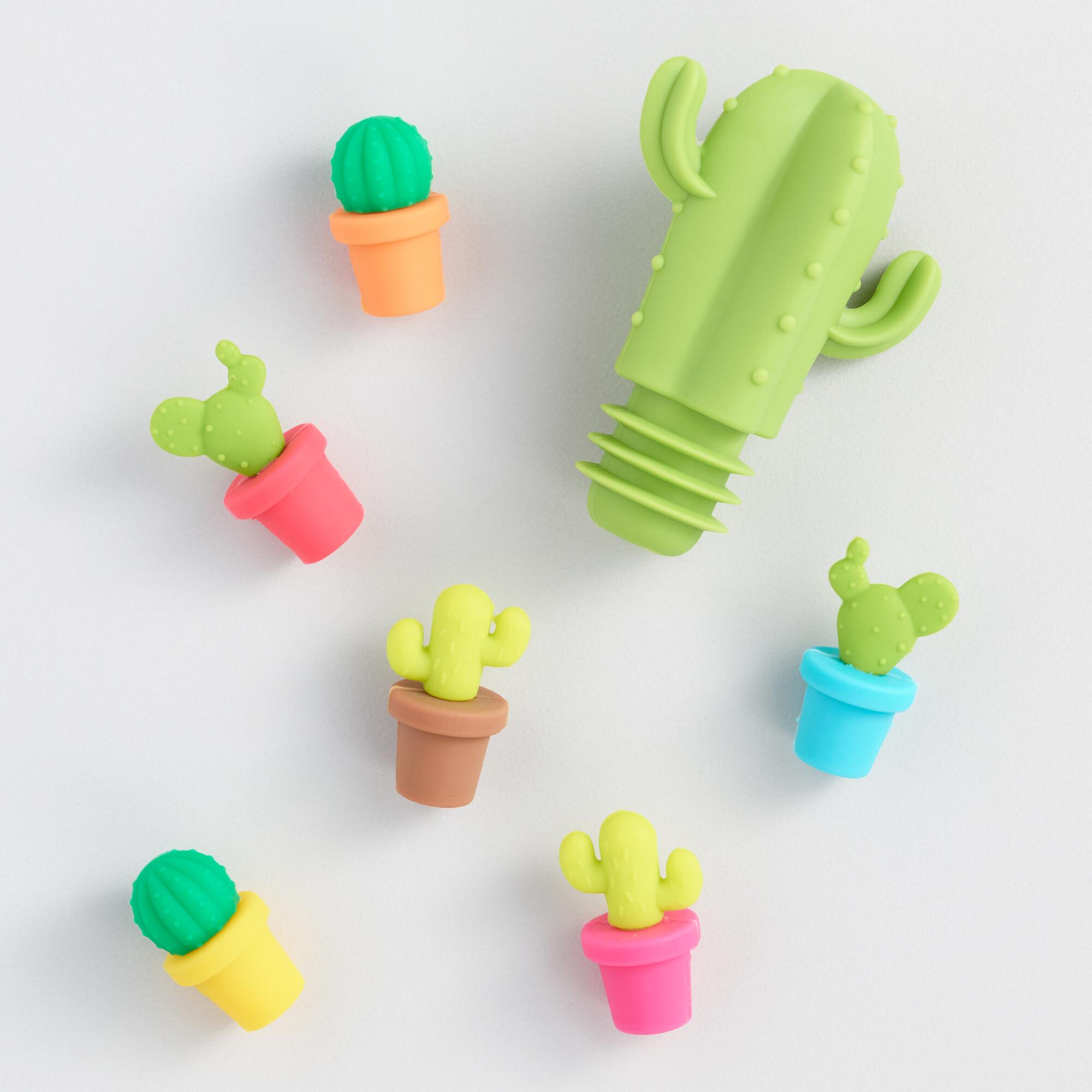 Cactus Wine Glass Markers And Stopper Set by World Market