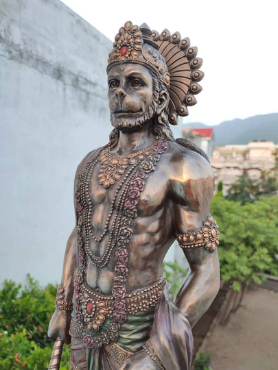 Big Hanuman Statue - 24" Inch Standing Lord Idol With Bronze Finish Bajrangbali Devotee Of Rama Powerful God