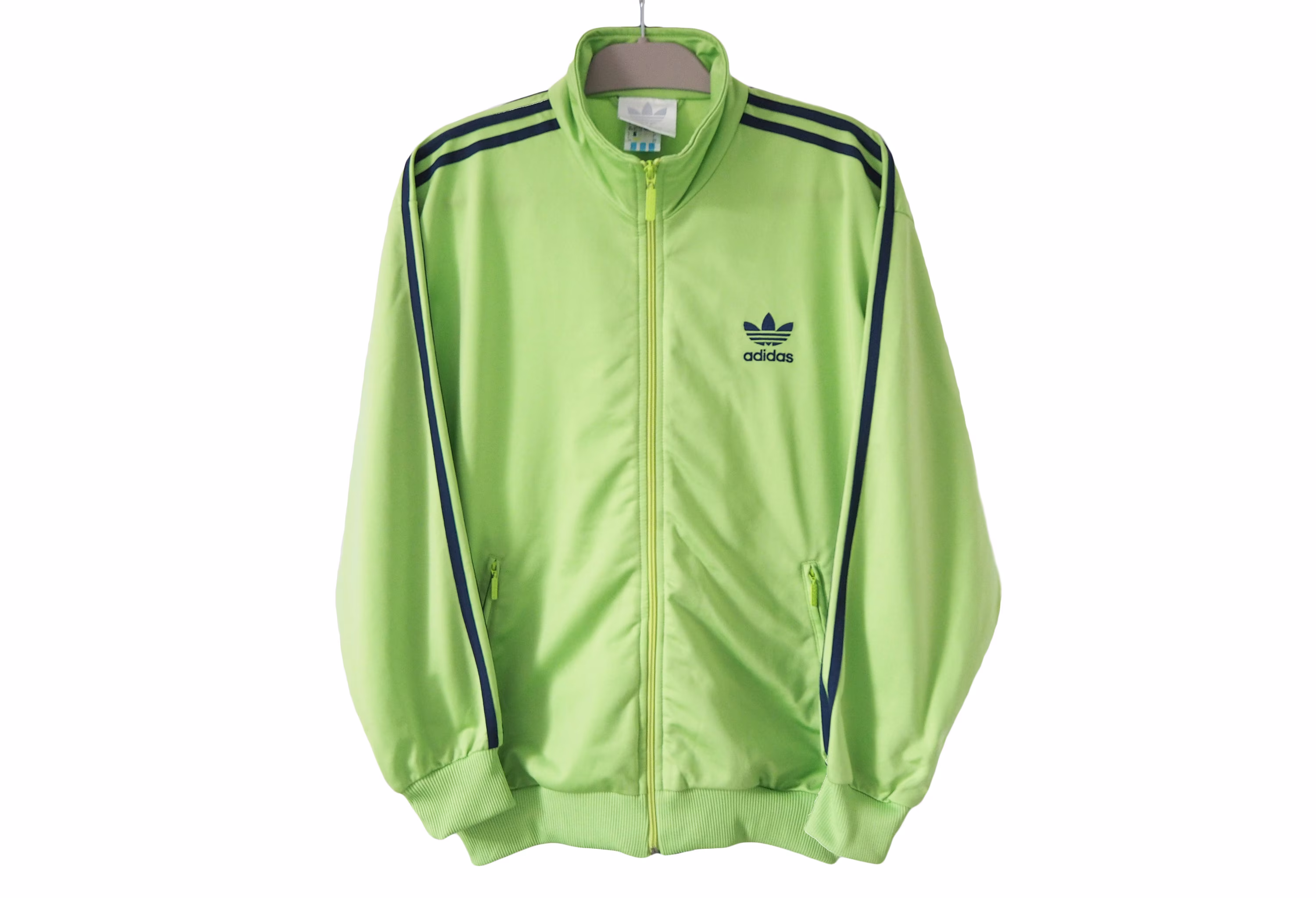 Vintage Adidas Track Jacket Full Zip Size M Green 90S Sport Classic 3 Stripes Windbreaker
