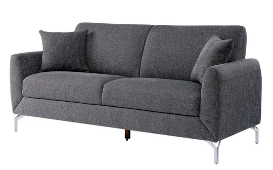 Furniture of America Hillcrest Modern Gray Polyester/Blend Sofa | IDF-6088GY-SF