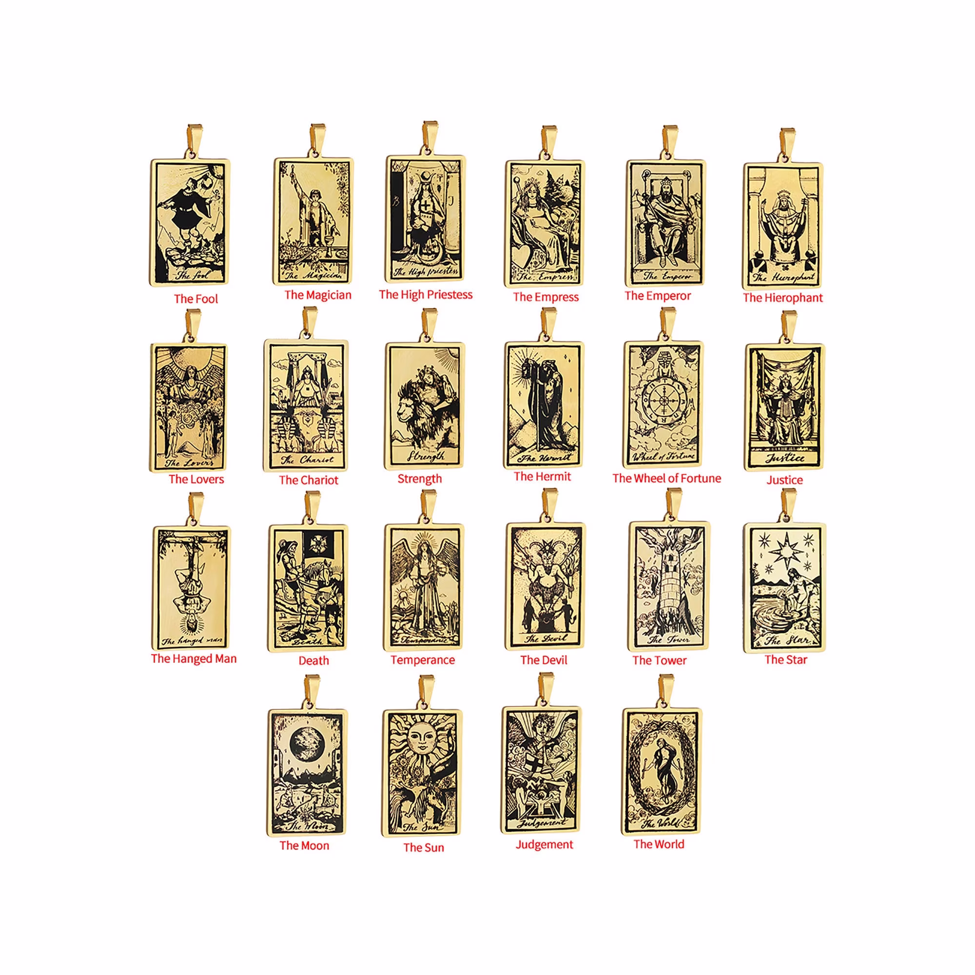 Gold Stainless Steel Tarot Pendant, Charm, Sun Necklace, Charm Of Amulet, Necklace Making Supplies, Diy Jewelry, 2446mm