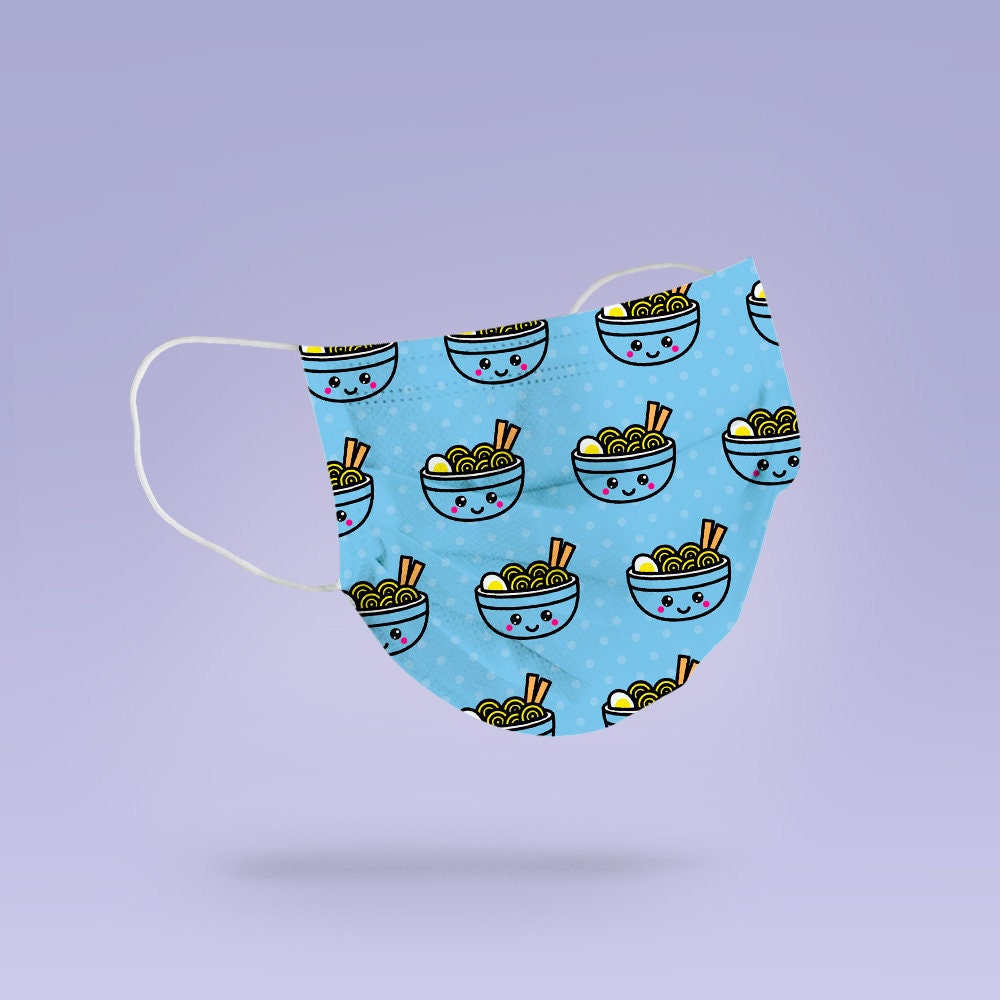 Washable & Reusable Cute Ramen Cloth Face Mask Cover
