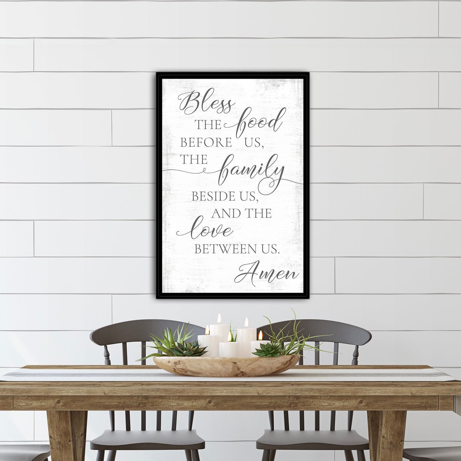 Bless The Food Before Us Sign | Us, Family Beside & Love Between Amen Blessing