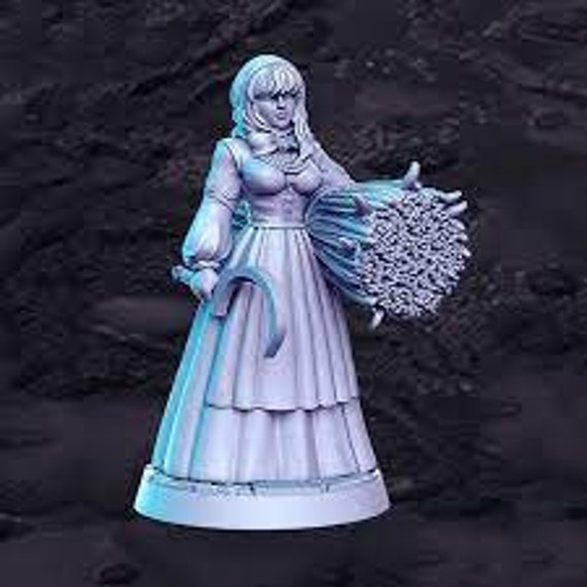 Margaret | Harvesting Girl Rn Estudio 32mm Scale Dnd Miniature | Dungeons & Dragons Mini Sci Fi Fantasy Resin