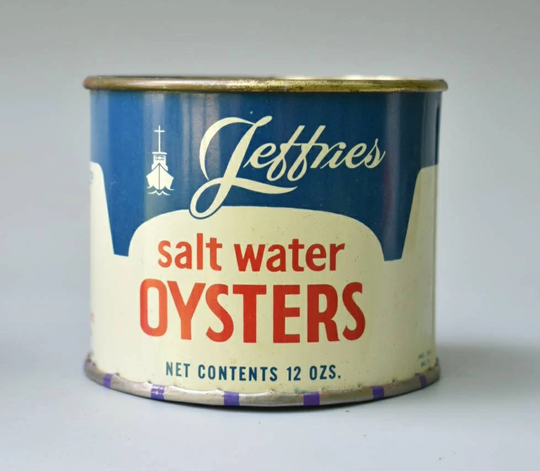 Vintage Oyster Tin Jefferies Bivalve New Jersey
