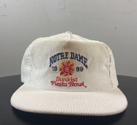 Vintage Notre Dame University Snapback Hat Square Made USA Osfa Fighting Irish Ncaa College Football 1990S 90S