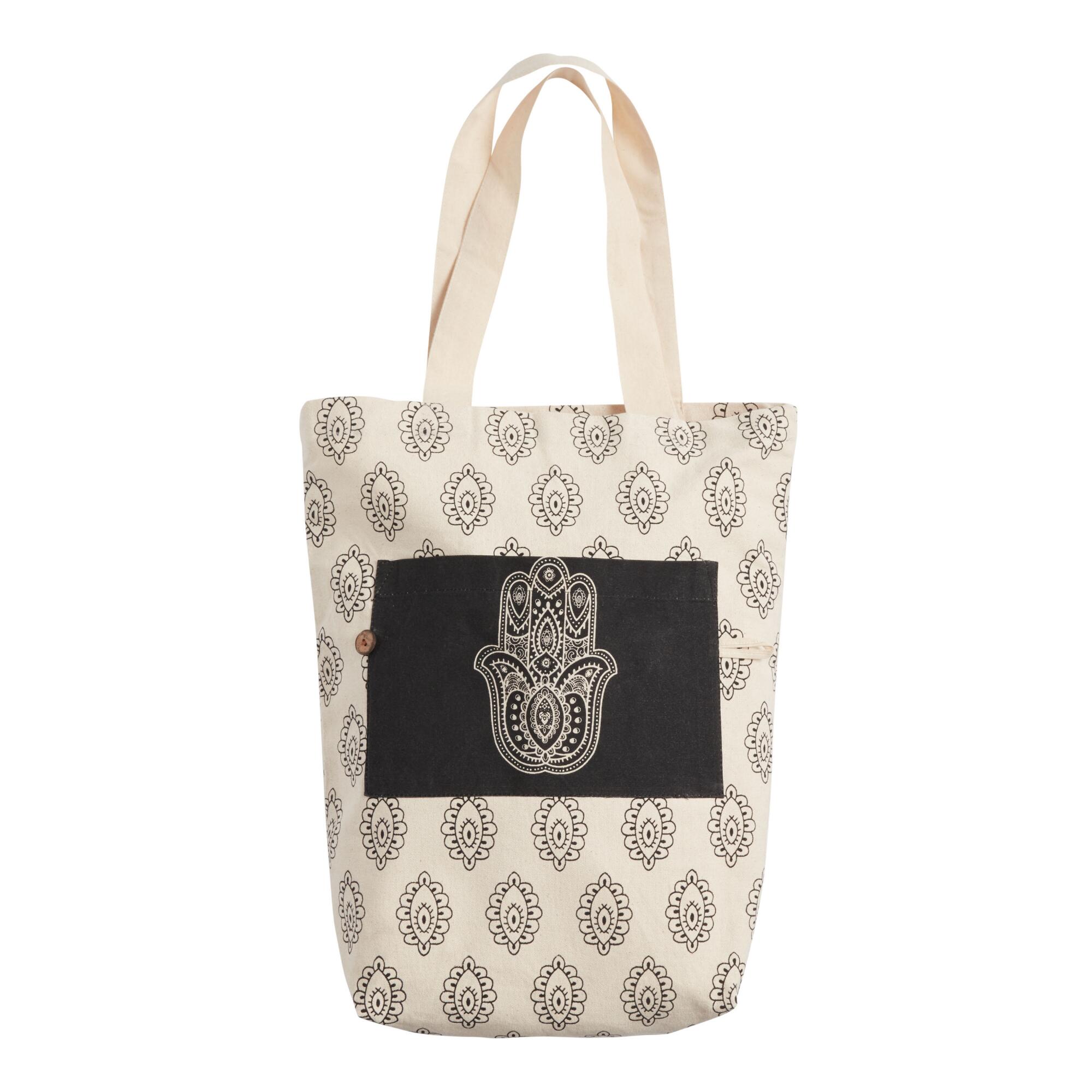 Hamsa Hand Canvas Tote Bag by World Market