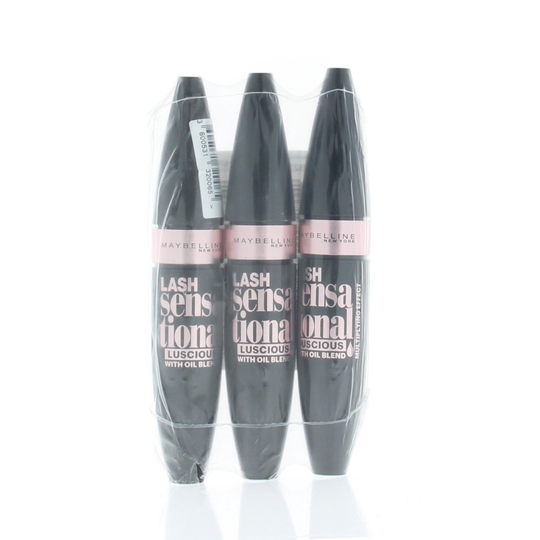 Maybelline Lash Sensational Luscious with Oil Blend Black 9.5ml (3 Pack)