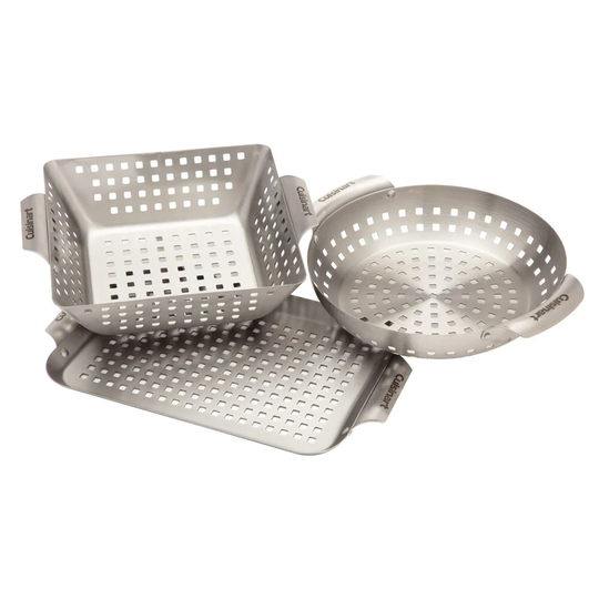Cuisinart 3-Pack Stainless Steel Non-stick Grill Topper | CGT-1103