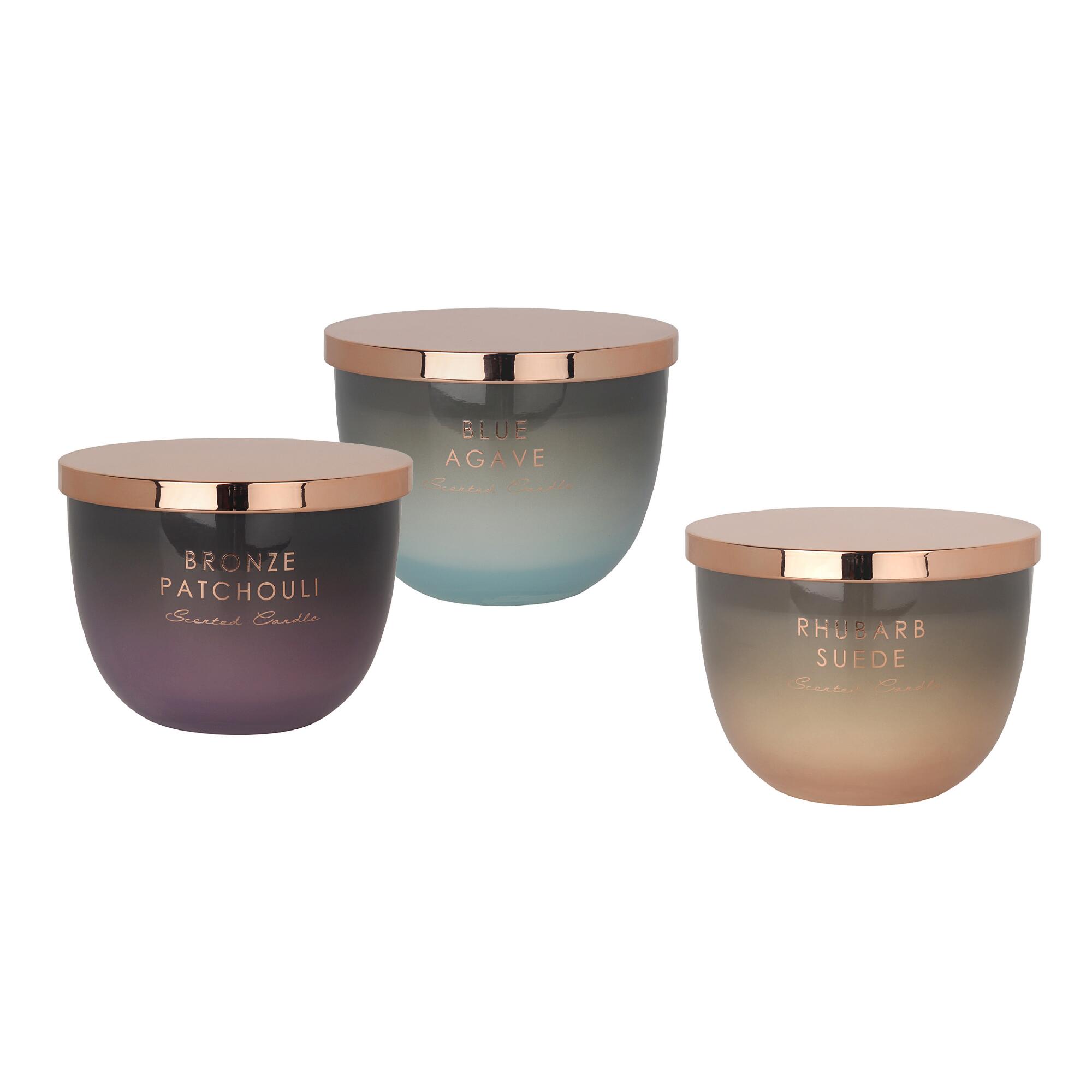 Ombre Glass and Copper Lid Scented Candle: Pink - Wax by World Market