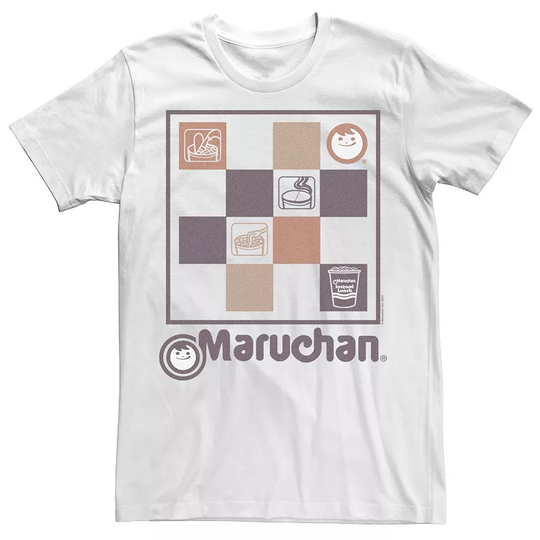 Men's Maruchan Checkered Board Icon Tee, Size: Small, White