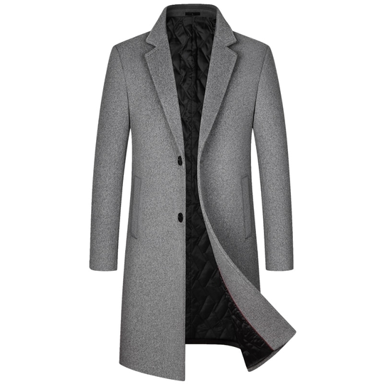 2022 Winter Wool Coat Men Fashion Long Wool Blends England Style Business Casual Trench Coat Men Solid Thick Wool Coats Jackets - gray, xxxl - grey