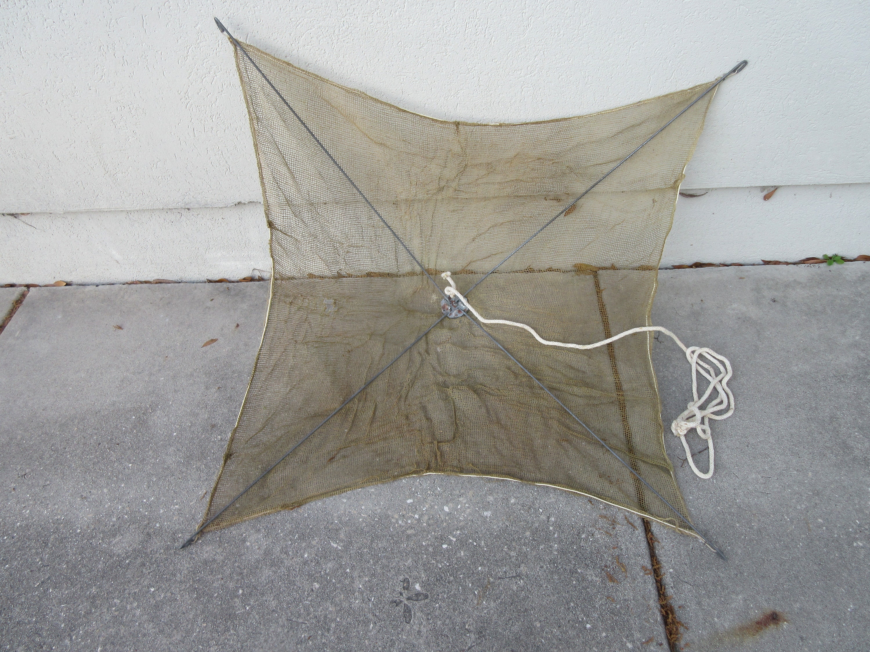 Crab Trap Net Vintage Blue Crab Nautical Maritime Man Cave Decor John Boat Canoe Shore Crabbing Netting Trapping Craw Fish Shrimp Restaurant