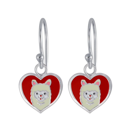 Little Heart Llama Alpaca Dangle Earrings