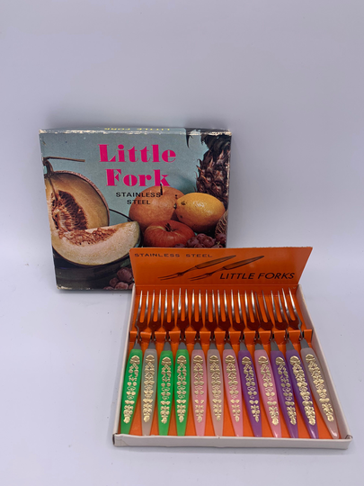 Vintage Little Forks | Stainless Steel Relish Mcm Kitchen Mid Century Barware Bar Cart Accessories
