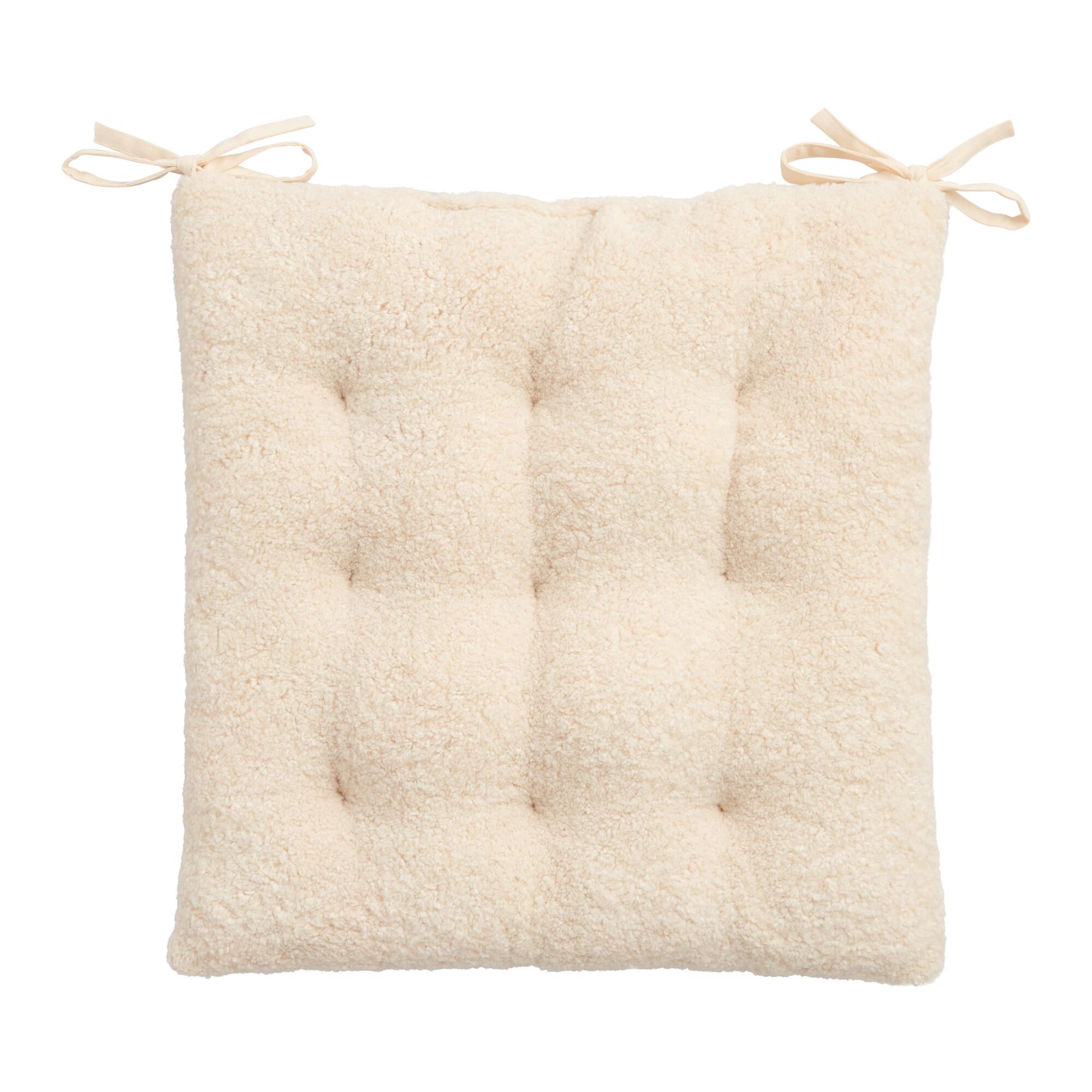 Ivory Boucle Chair Cushion by World Market