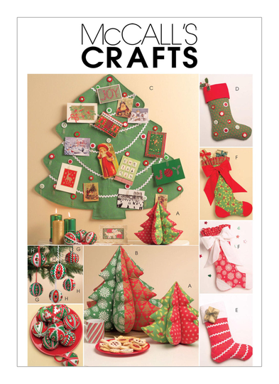 Sewing Pattern For Christmas Crafts, Mccall's M5778, Decorations, Ornaments, Stockings, Stuffed Trees