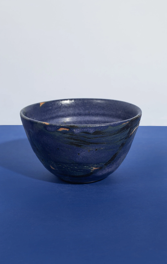 Navy Bowl, Soup Cereal Ramen Serving Rice Dinner Plate, Pasta Pottery Nandmade Dinning Plate