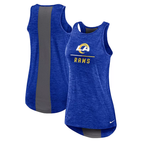 Women's Nike Royal Los Angeles Rams High Neck Performance Tank Top, Size: Small, Blue
