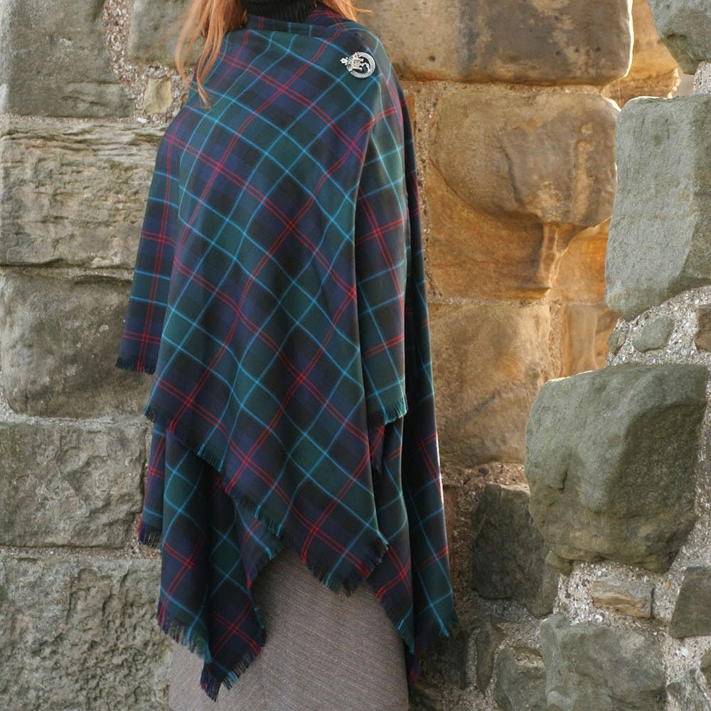 Tartan Serape/Ruana - Homespun Wool Blend Made in The Usa By The Celtic Croft