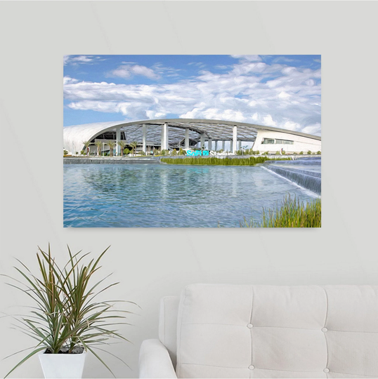 Sofi Stadium, Super Bowl Gift, La Rams, Los Angeles Football, Chargers, Man Cave, Football Art, Framed/Unframed Canvas Or Print