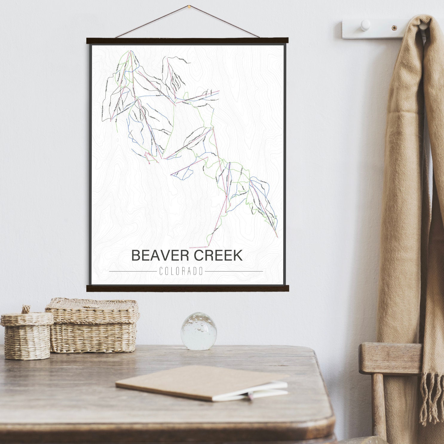 Beaver Creek Colorado Ski Trail Map | Hanging Canvas Of Printed Marketplace