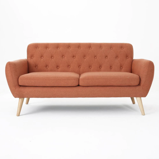 Best Selling Home Decor Bernice Midcentury Orange Polyester/Blend Sofa | 301858