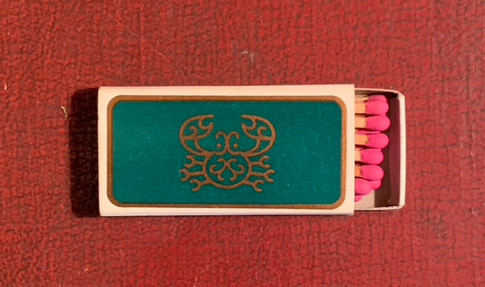 Vintage Matchbook, Charleys Crab, Seafood, Restaurant, Chuck Muer, Beechwood, Ohio, Matchbox, with Wooden Match Sticks, Free Ship in Usa
