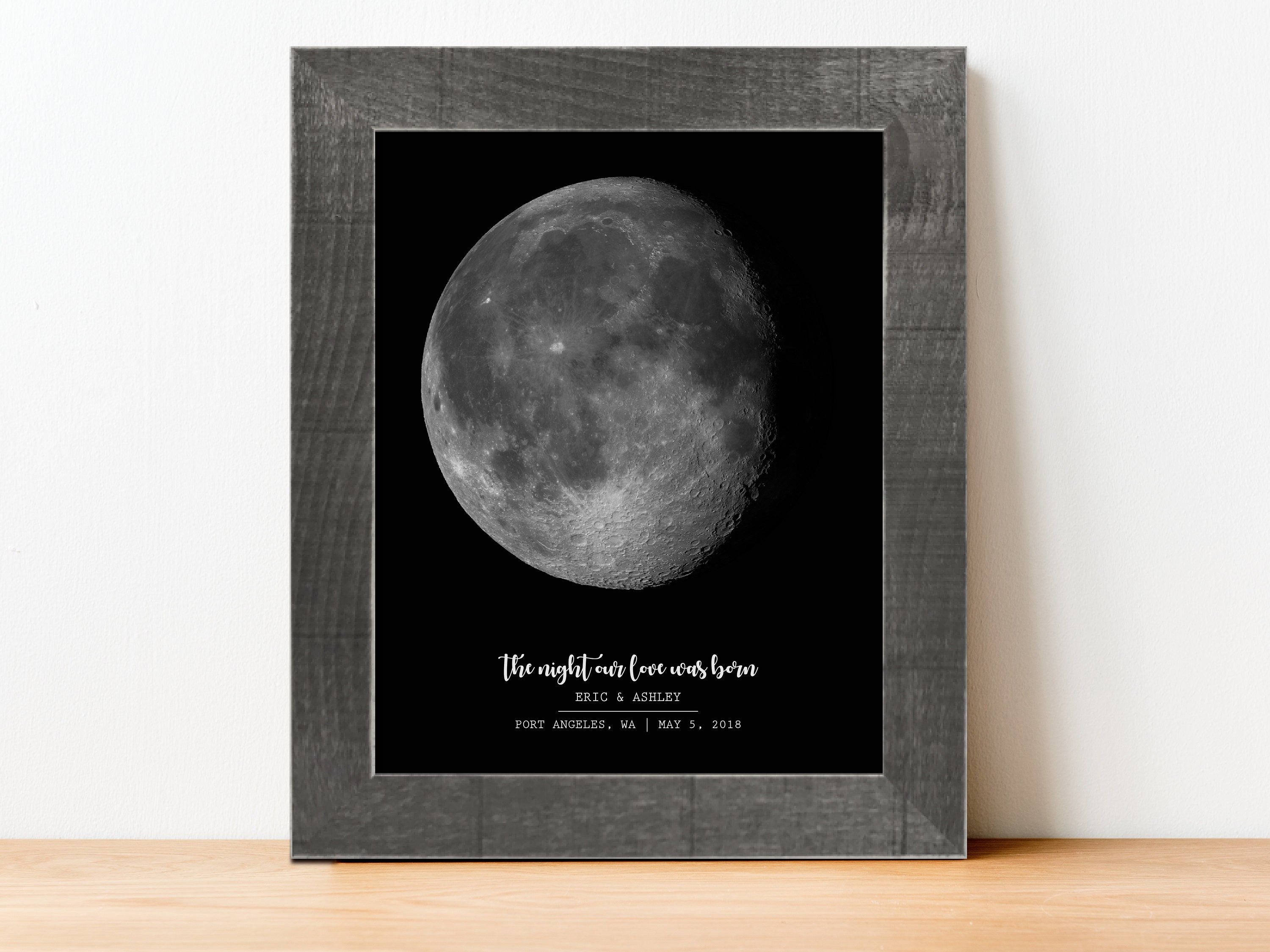 Personalize Anniversary Moon Phase, 1 Year Gift For Boyfriend, Unique Man, Valentine's Day Him