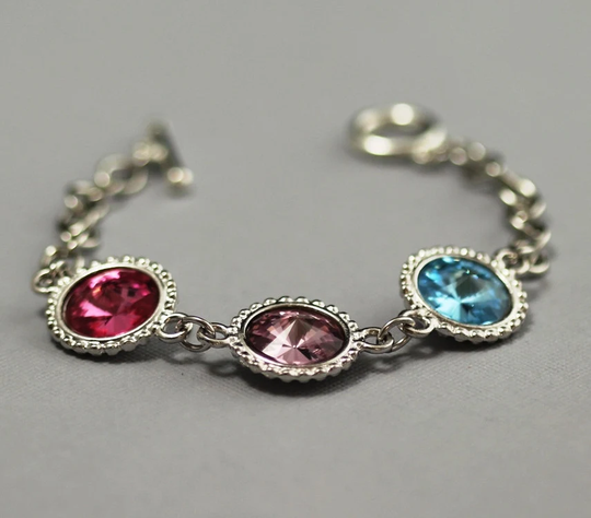 Birthstone Jewelry For Mom, Grandma's Bracelet, Mother's Jewelry, Swarovski Crystal Grandmother's Personalized Bracelet