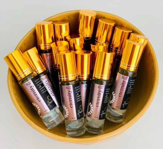 Eternity Essential Oil Roller Blend With Opalite Crystals/Perfume Oil Fragrance Healing Aromatherapy Gift Love