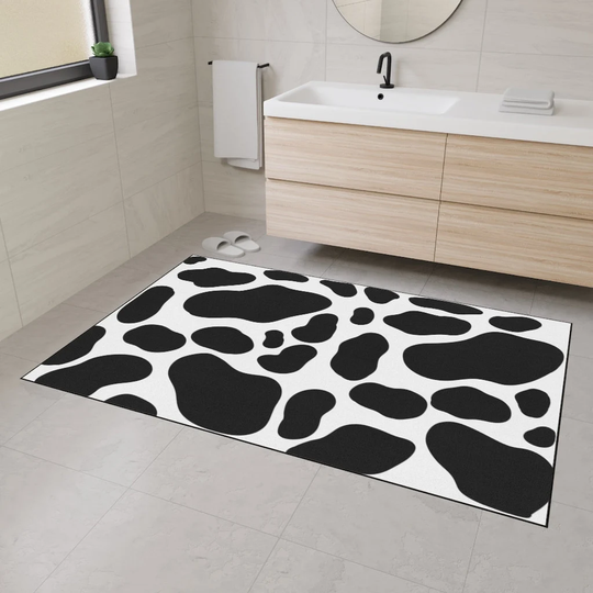 Cow Print Heavy Duty Floor Mat, Non-Slip Rug